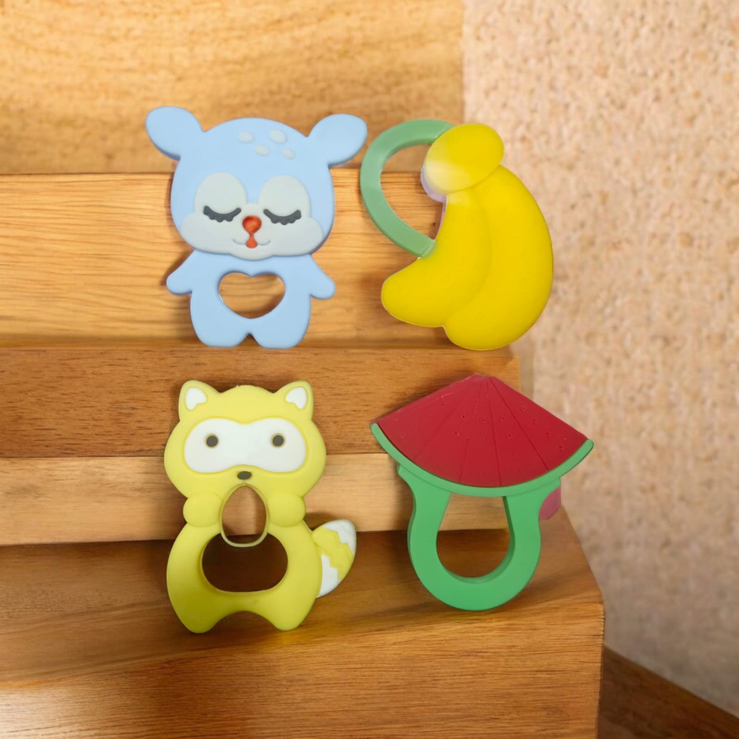 Silicone teethers for children - set of 4