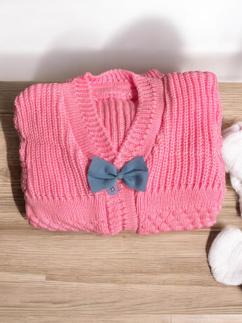 Woolen Sweater Pink For Kids, Colourful And Rich In Look