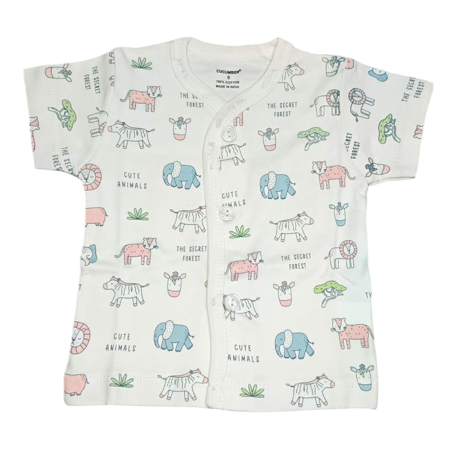 Premium Cotton Baby Half Sleeve Front-Open Button T-Shirts – Pack of 3 | Soft & Breathable Newborn Clothing