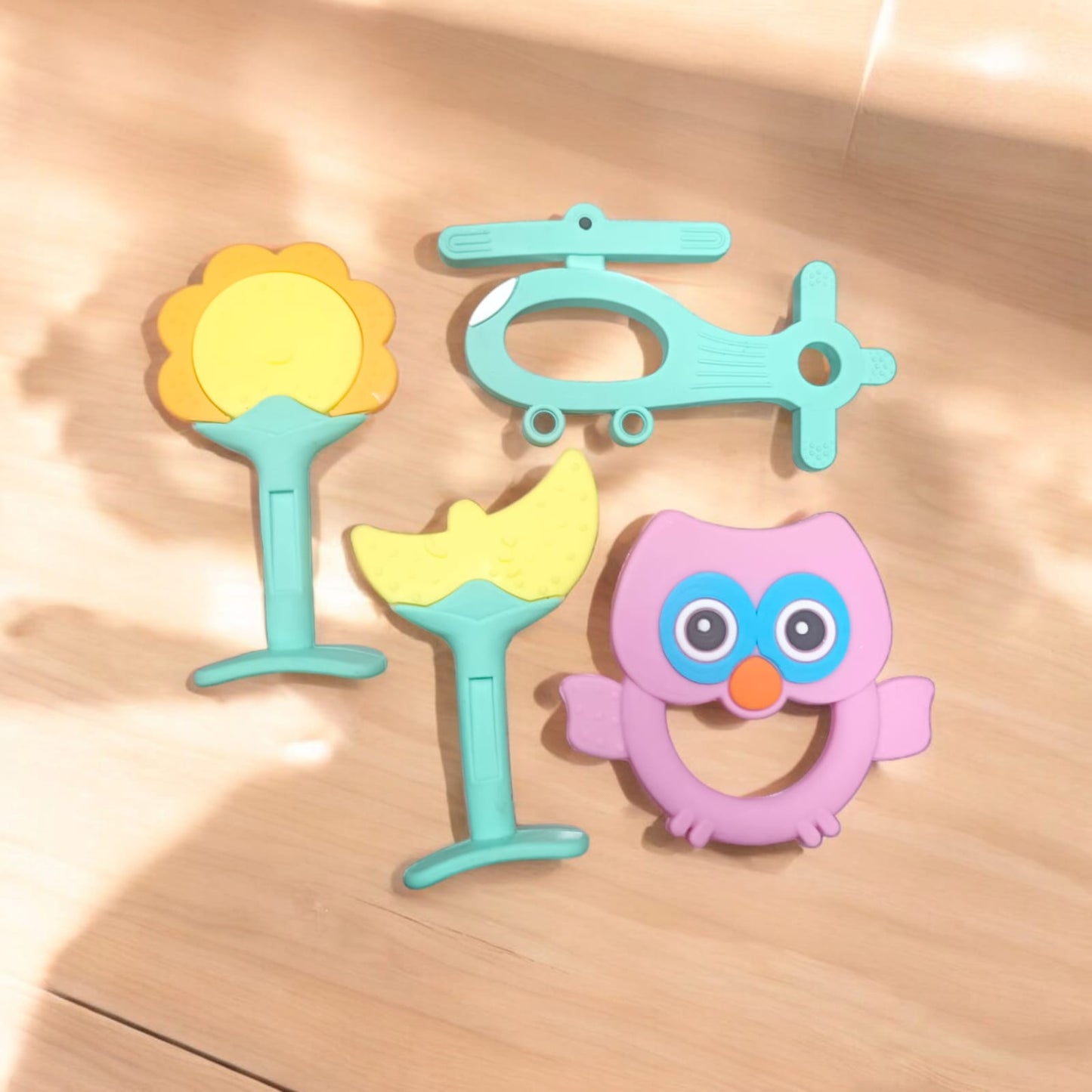 Silicone teethers for children - set of 4