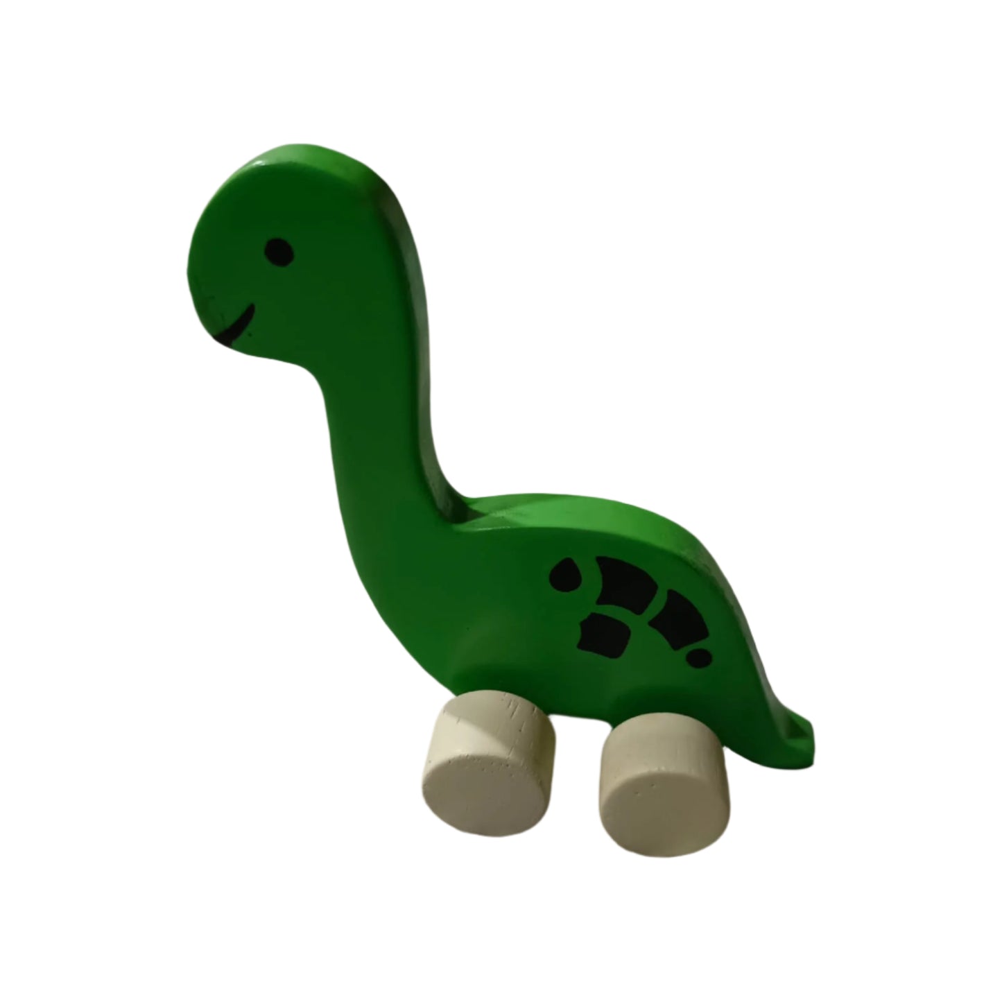 Green Wooden Dinosaur Push Toy with Wheels | Montessori Baby & Toddler Toy