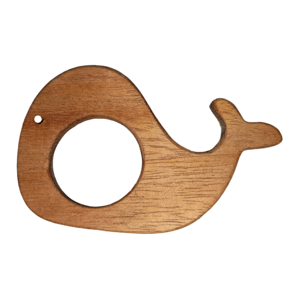 Eco-Friendly Wooden Teether Set – Bunny, Whale & Bird Shapes