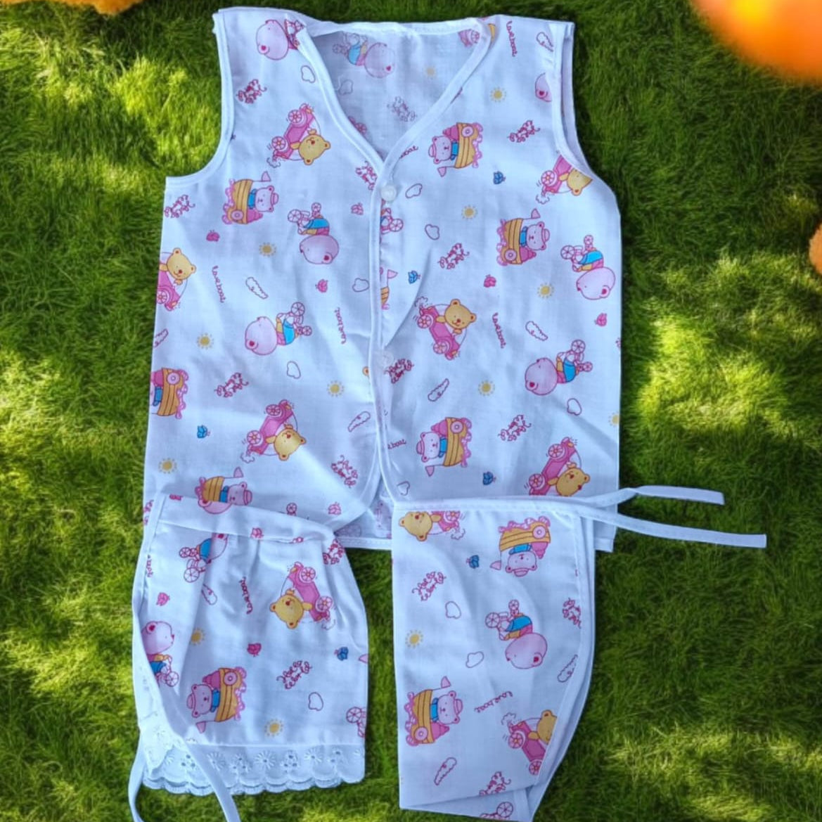 Newborn Baby Cotton Vest, Cap & Nappy Set – Soft & Breathable Infant Clothing (0-6 Months)