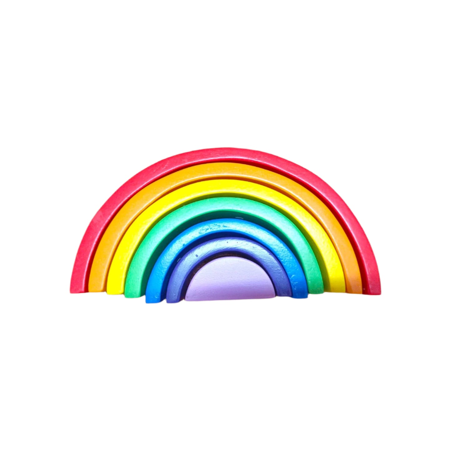 Wooden Rainbow Stacker Toy – Montessori Color Learning & Creative Building