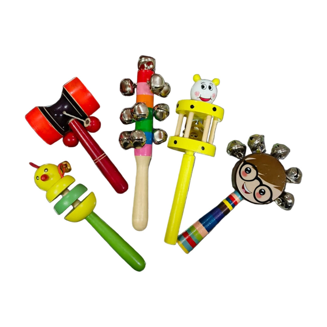 Premium Wooden Baby Rattle Set – Montessori Musical Toys for Babies & Toddlers