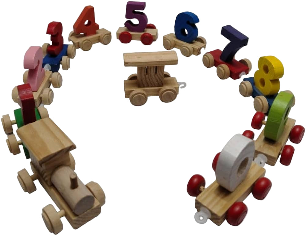 Wooden Toy Number Train for Kids – Colorful 0-9 Educational Set