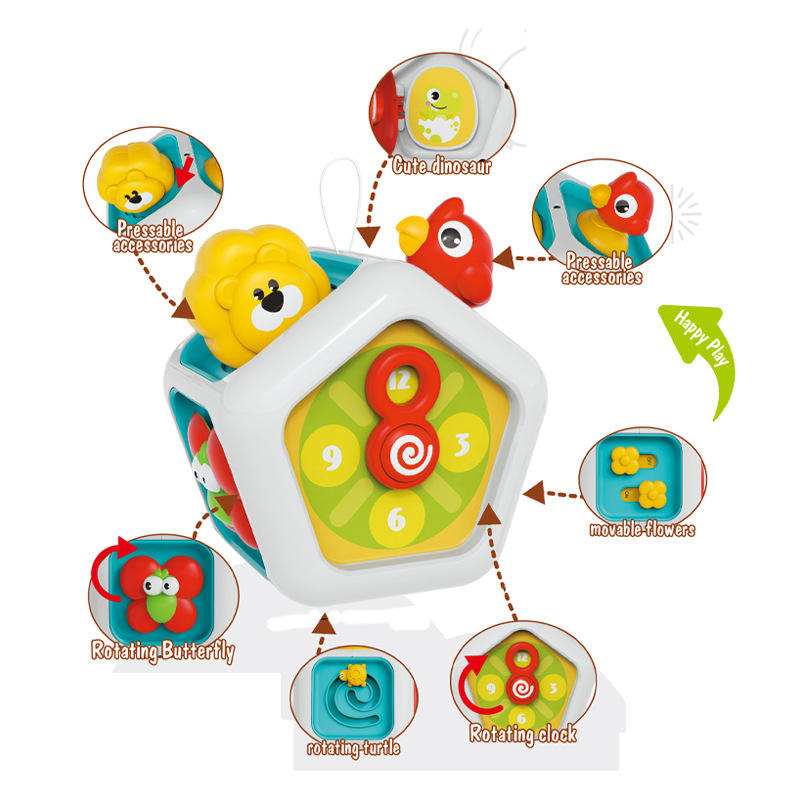 Baby Early Education Toy 7 In 1 Cartoon Lion Seven Sided Busy Ball