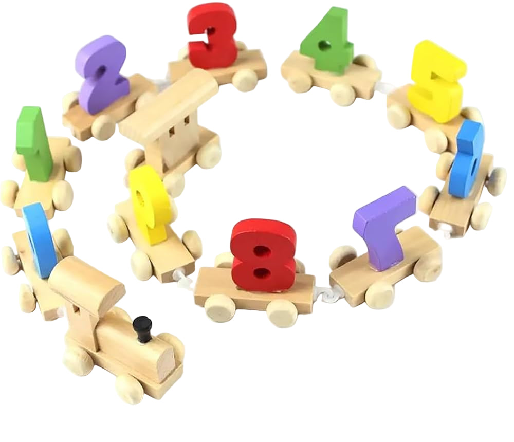 Wooden Toy Number Train for Kids – Colorful 0-9 Educational Set