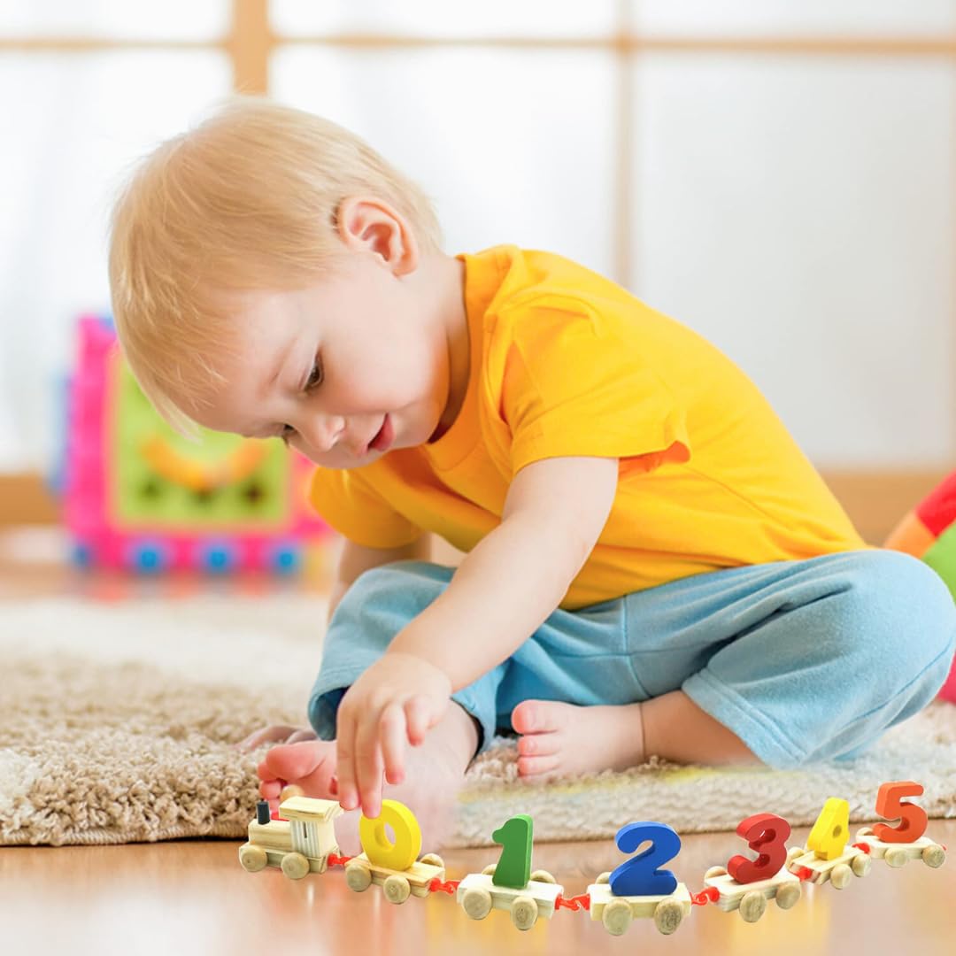 Wooden Toy Number Train for Kids – Colorful 0-9 Educational Set