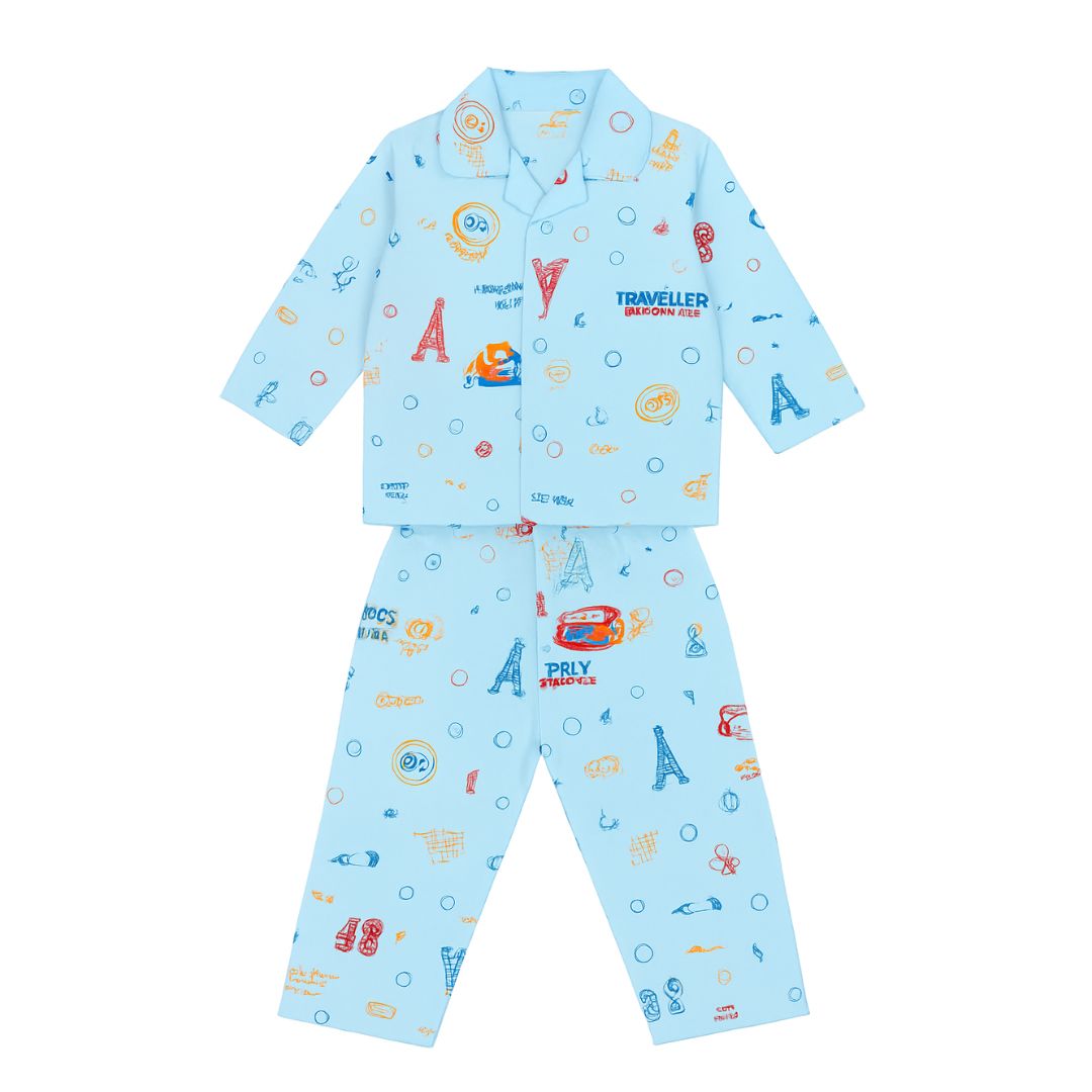 Kids Cotton Night Suit Comfortable 2-Piece Pajama Set