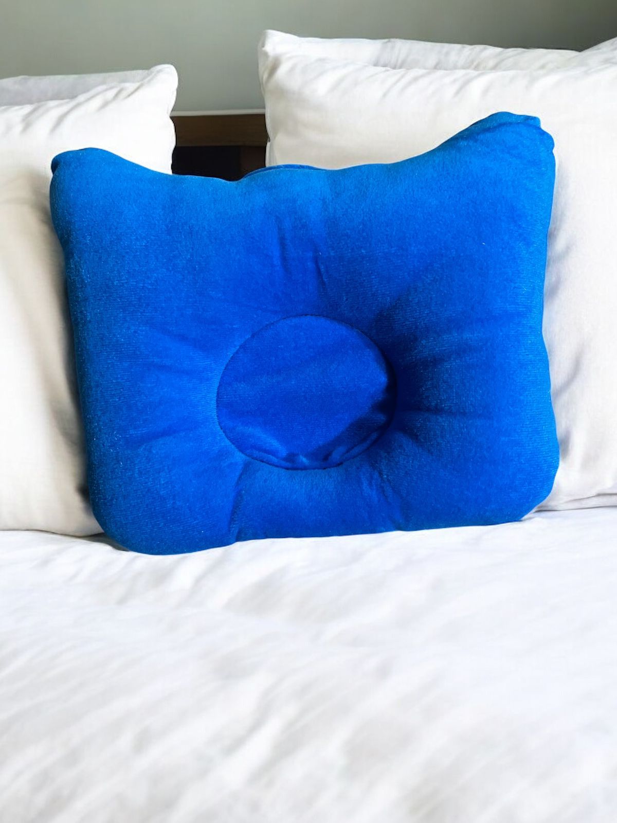 Blue Cat Face Cushion, 25 X 20 Cm