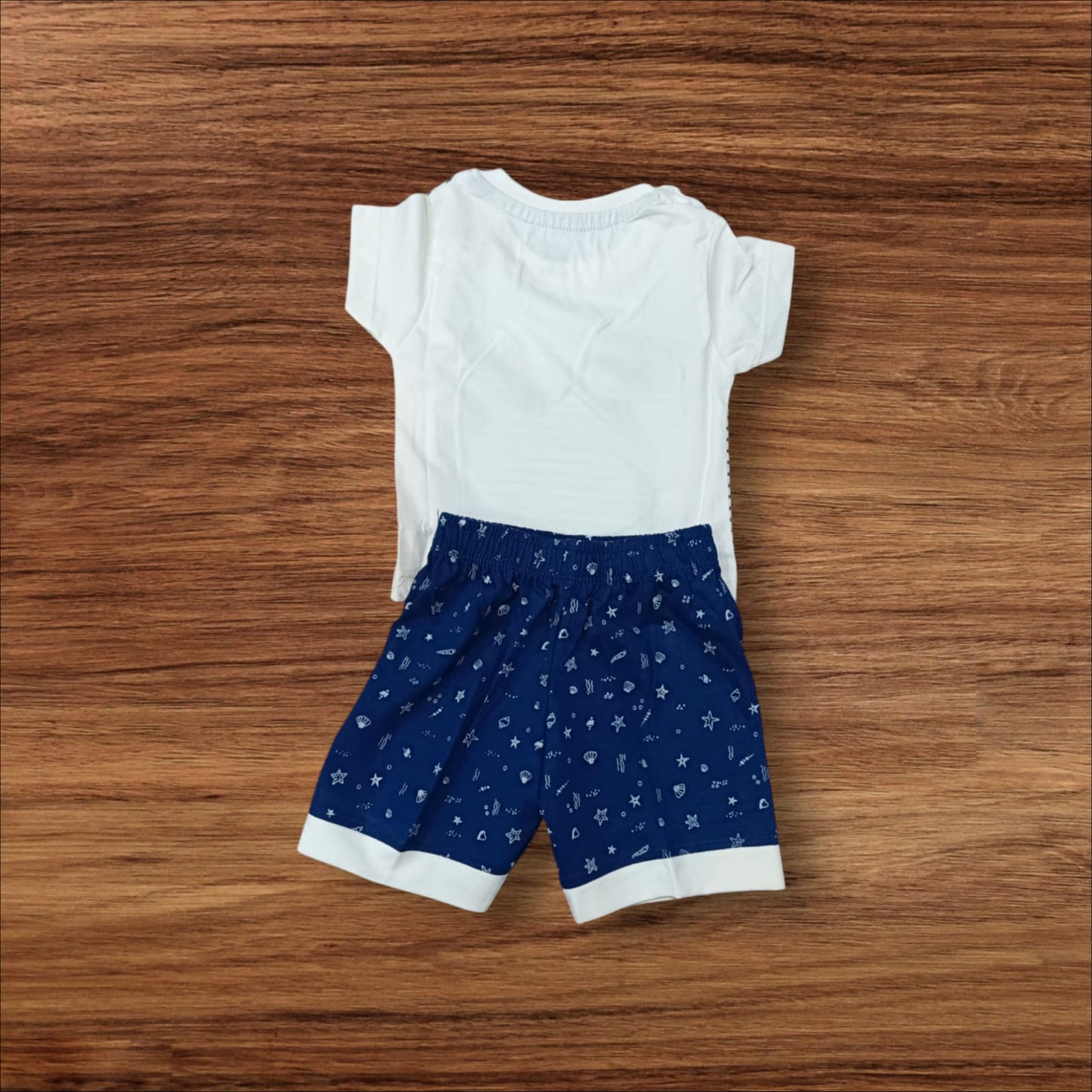 T-Shirt And Shorts In Blue With Teddy Print, Unique Combination And Your Baby Feel More Comfortable