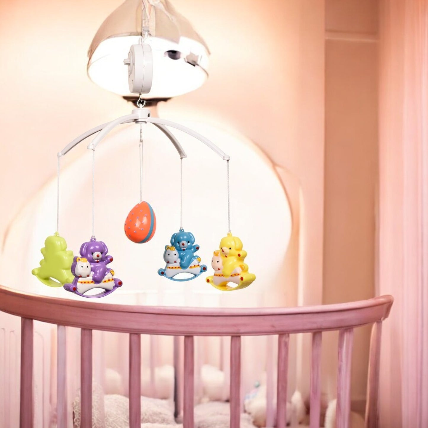 2-in-1 Baby Cot Musical Toy & Baby Spinner Toy Set (Bee, Snail & Butterfly)