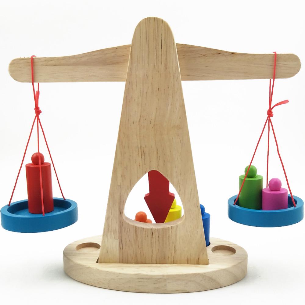 Wooden Balancing Scale Toy | Montessori Learning Weight Balance for Kids.
