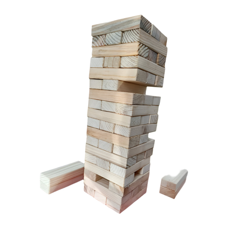 Giant Jumbling Tower Game - 54 Heavy Duty Solid Wood Blocks.