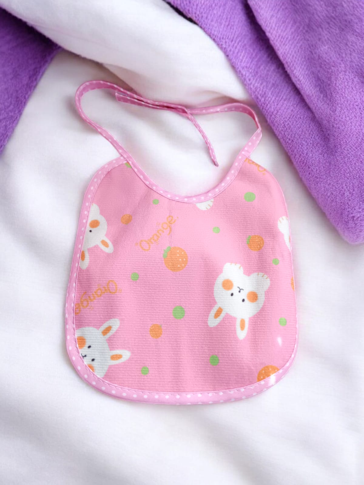 Cute Cartoon Baby Feeding Bib – Waterproof, Washable & Adjustable Bib for Infants & Toddlers (Sky Blue and pink)