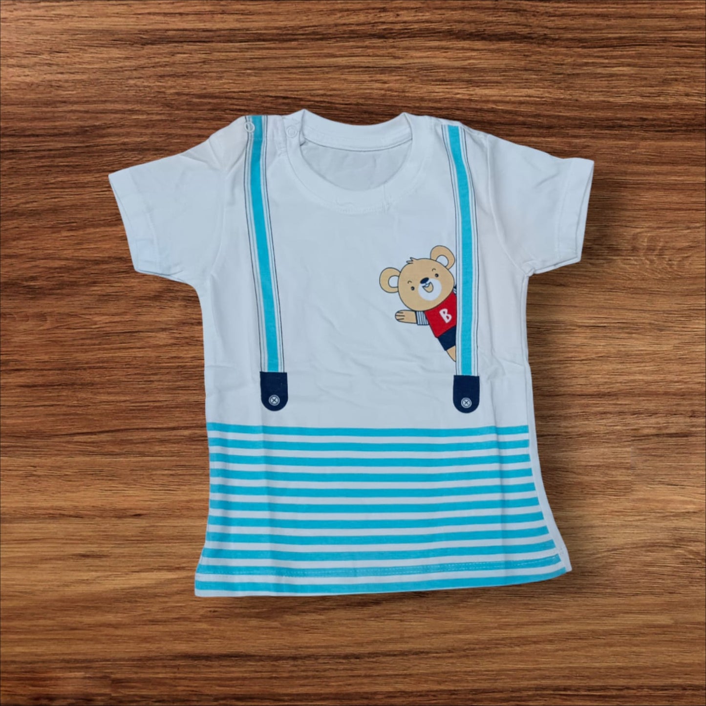 Baby Boys T-Shirt and Shorts Blue White Bear Set