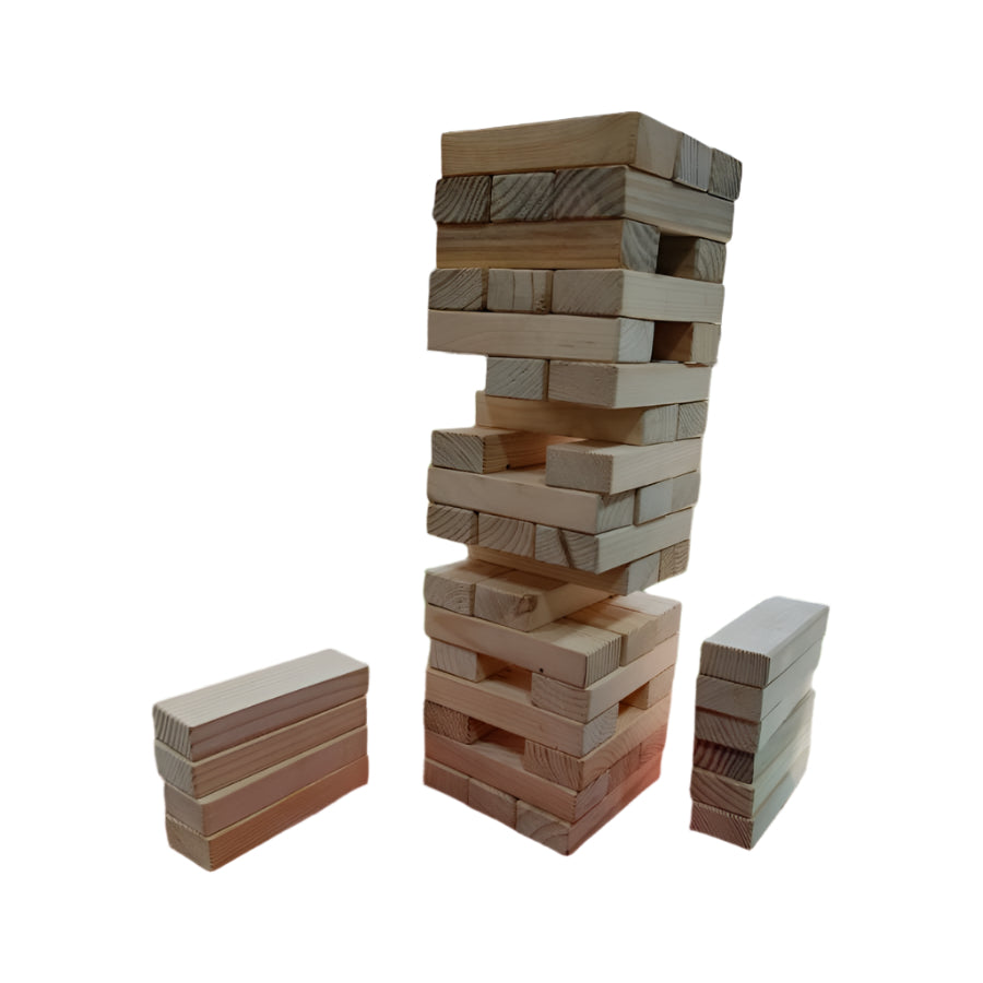 Giant Jumbling Tower Game - 54 Heavy Duty Solid Wood Blocks.