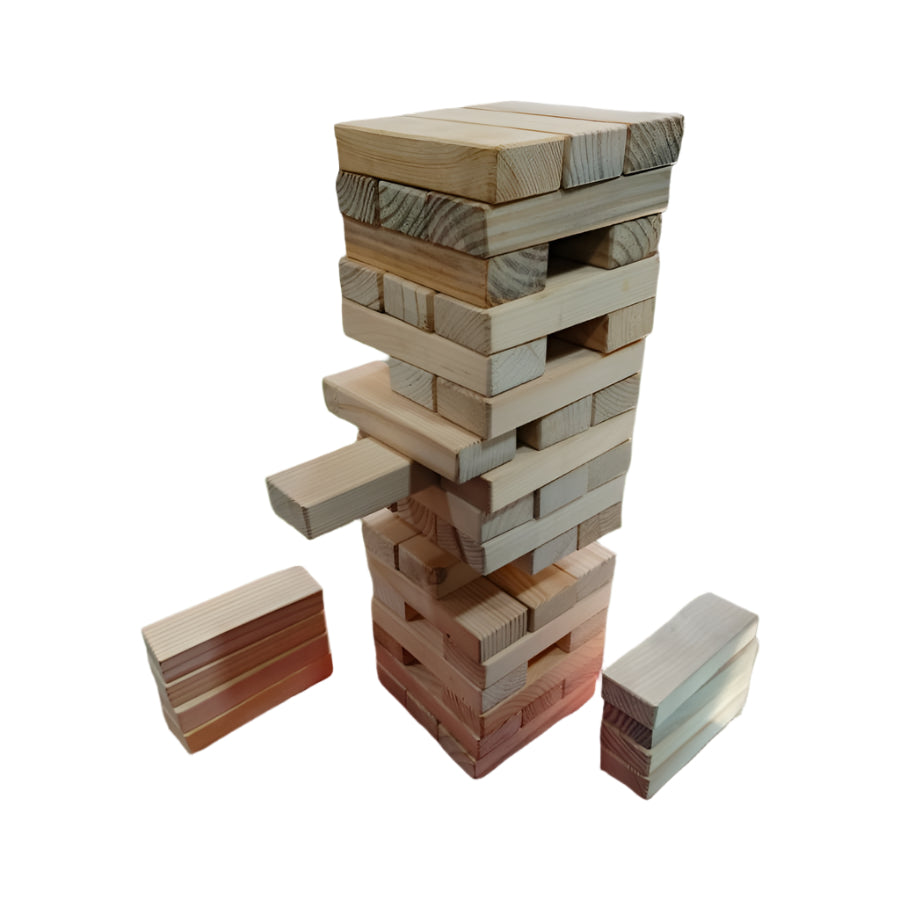 Giant Jumbling Tower Game - 54 Heavy Duty Solid Wood Blocks.