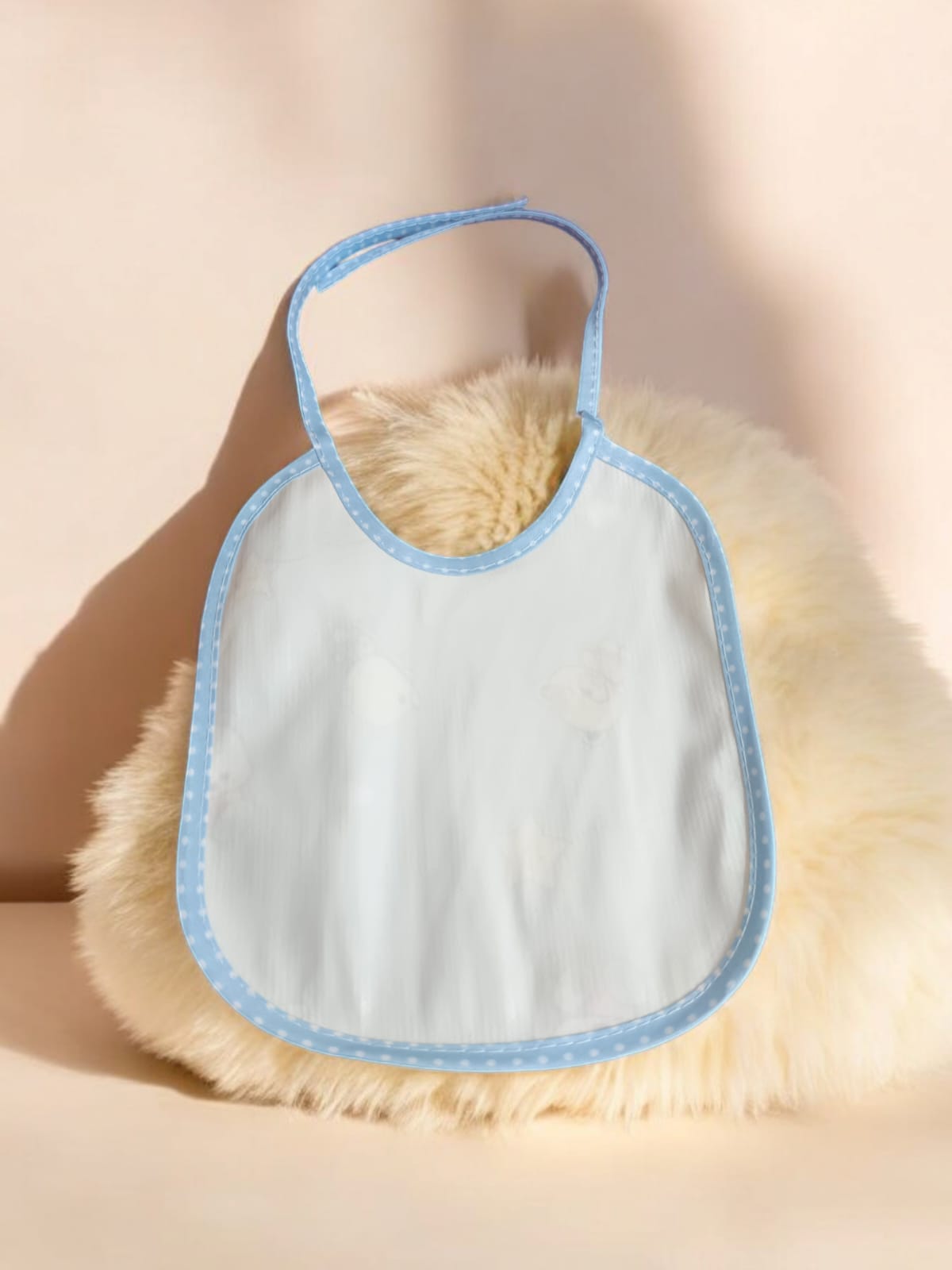 Cute Cartoon Baby Feeding Bib – Waterproof, Washable & Adjustable Bib for Infants & Toddlers (Sky Blue and pink)