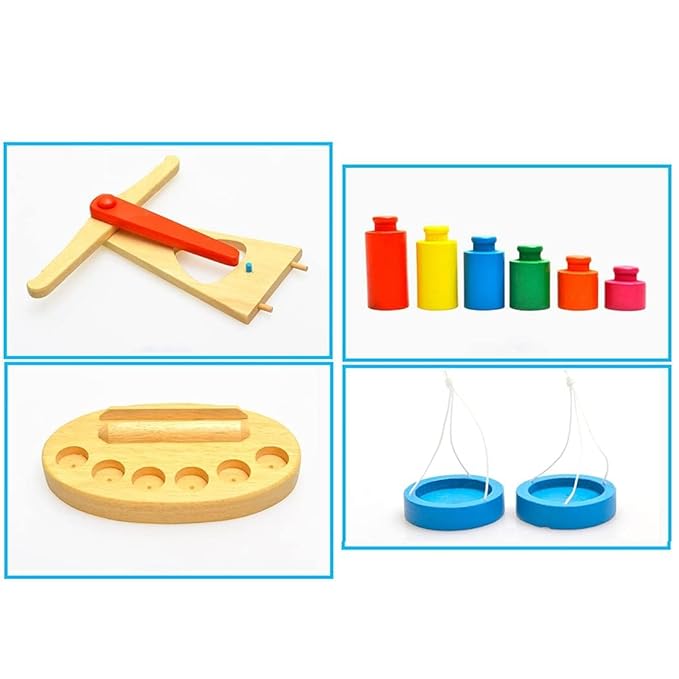 Wooden Balancing Scale Toy | Montessori Learning Weight Balance for Kids.