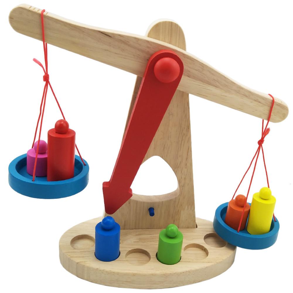 Wooden Balancing Scale Toy | Montessori Learning Weight Balance for Kids.