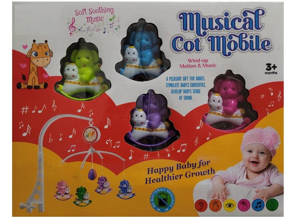 2-in-1 Baby Cot Musical Toy & Baby Spinner Toy Set (Bee, Snail & Butterfly)