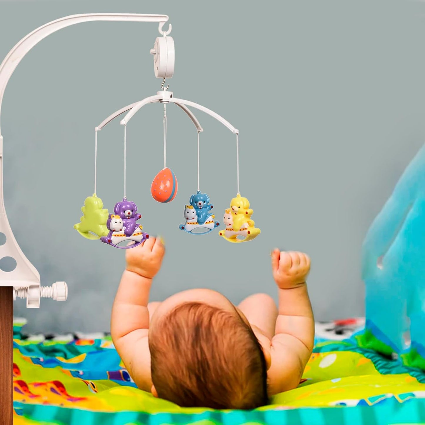 2-in-1 Baby Cot Musical Toy & Baby Spinner Toy Set (Bee, Snail & Butterfly)