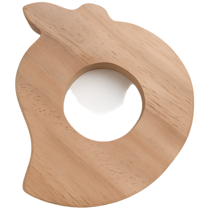 Mango Wooden Baby Teether - Eco-Friendly, BPA-Free & Safe for Infants.