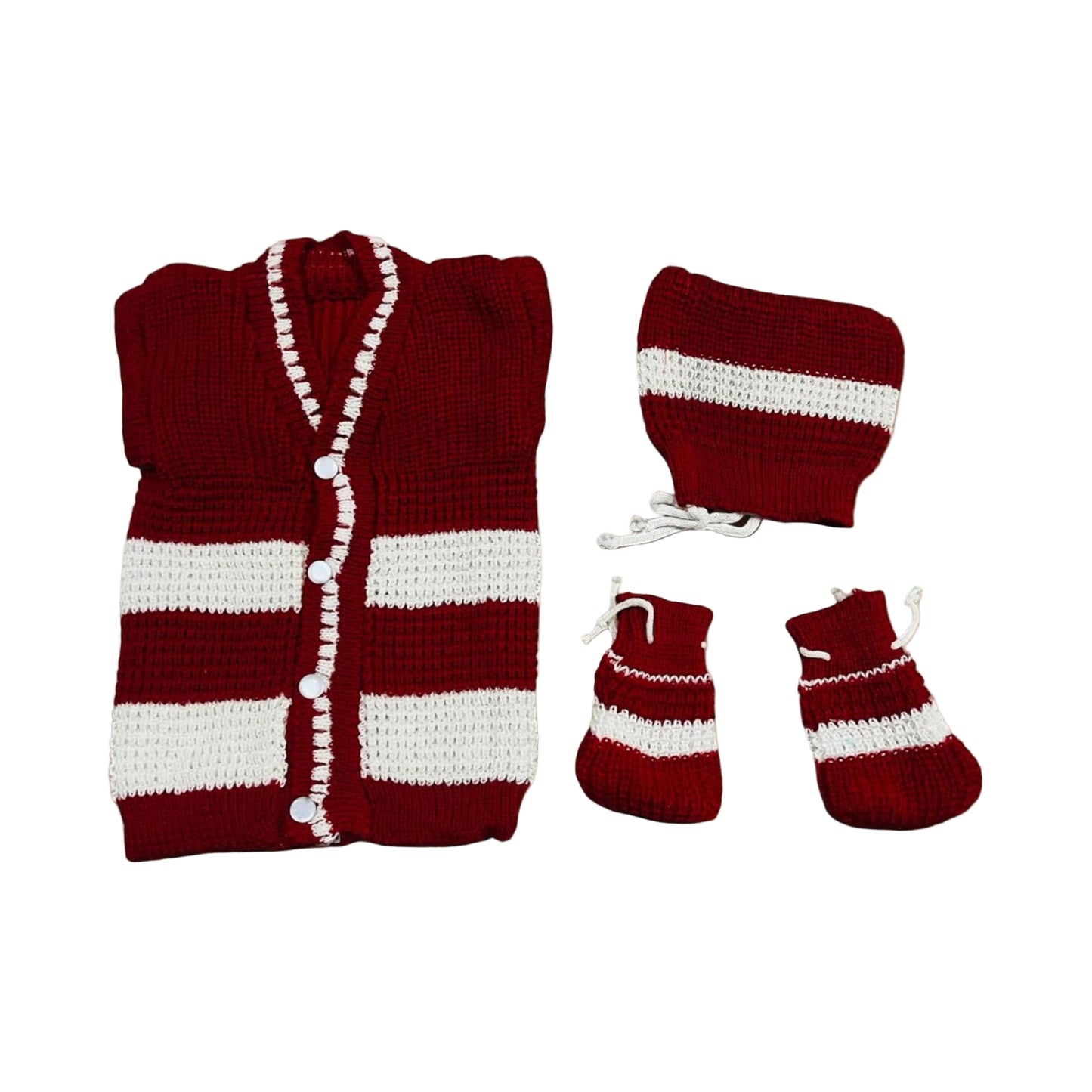 Woolen Sweaters Hand Knitted For Baby (Set Of 3)