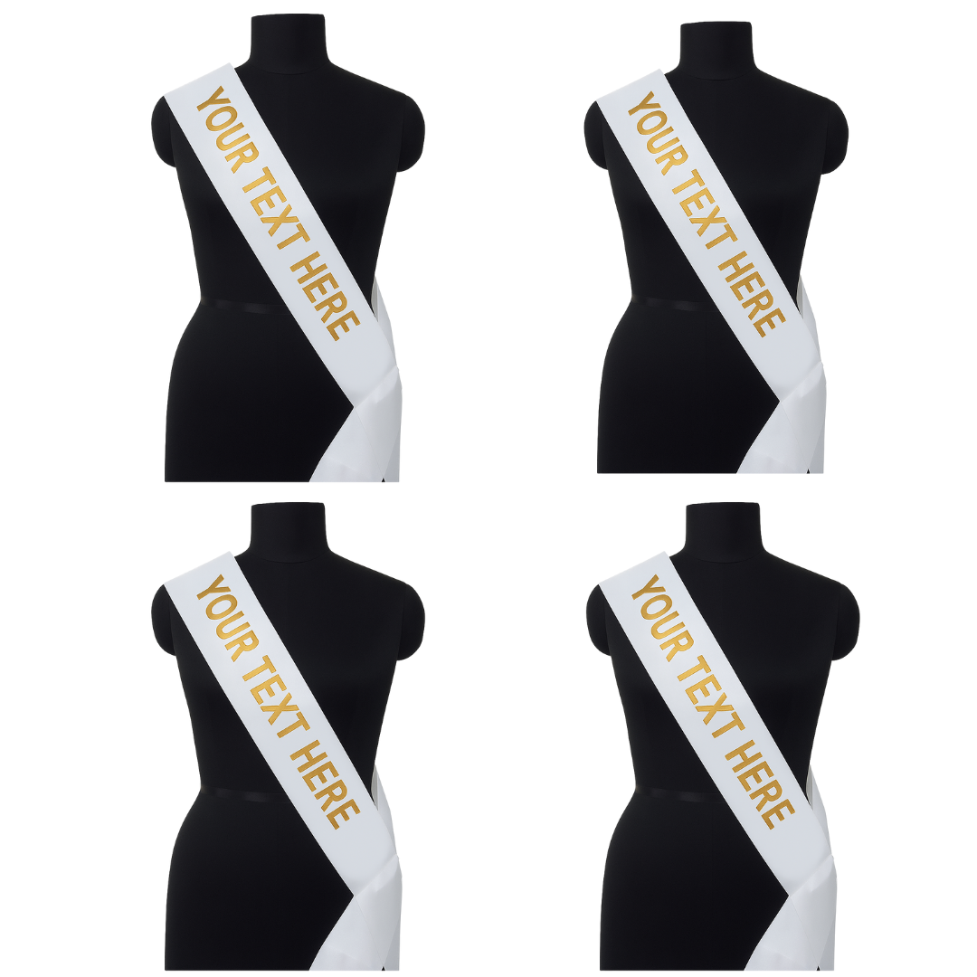 Customizable Satin Sash – Add Your Text | Personalized Party, Wedding, Birthday & Event Sash