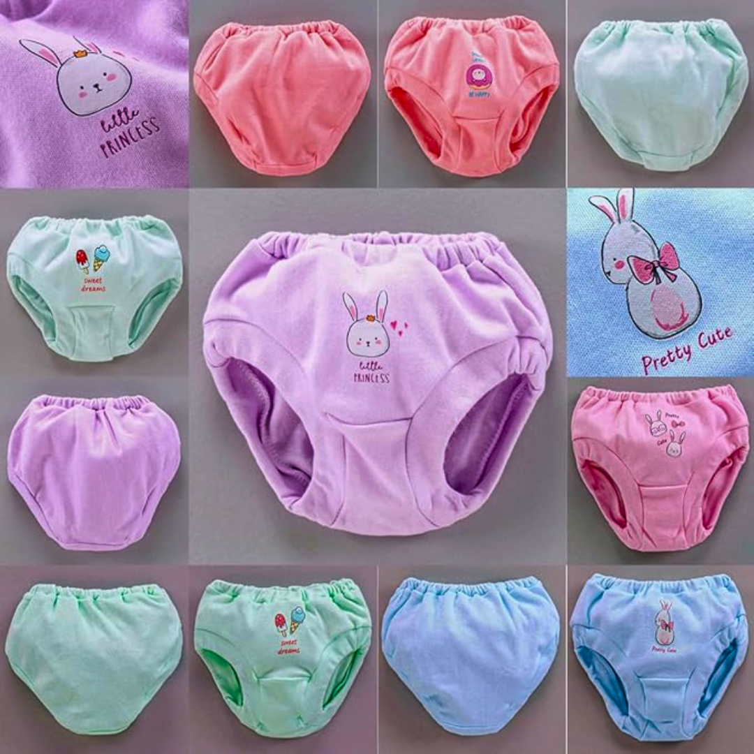 Kids Underpants, Unisex, Pack of 6 (Design and Colour may Vary)