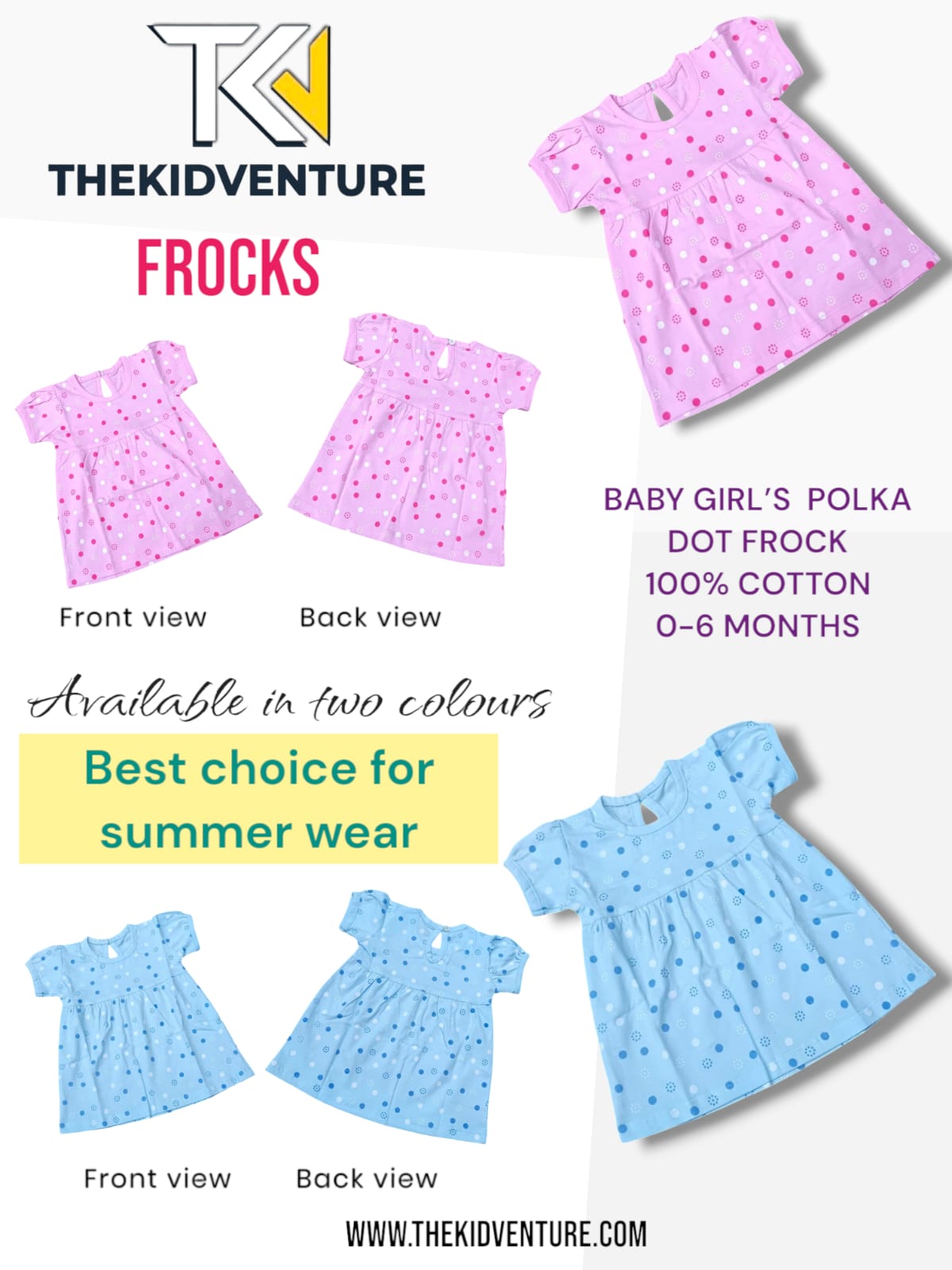 Polka Dot Frock For Girls