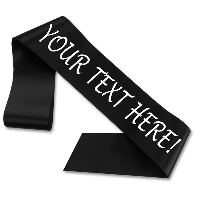 Customizable Satin Sash – Add Your Text | Personalized Party, Wedding, Birthday & Event Sash