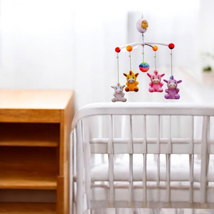 Unicorn Baby Cot Mobile with Soothing Music – Gift Set for Newborns & Infants