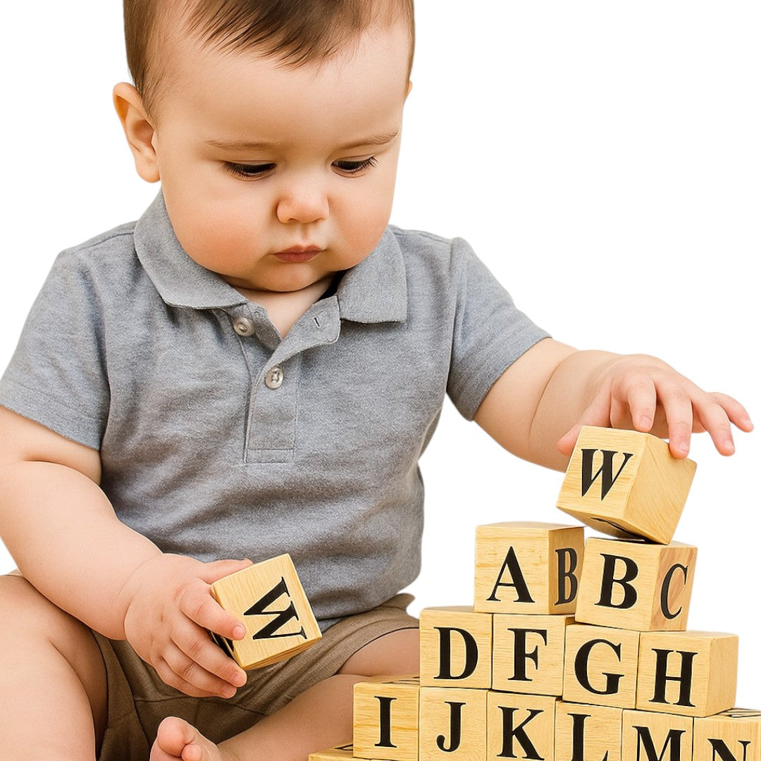 Wooden Alphabet Blocks for Kids – A to Z Learning & Educational Toy Set