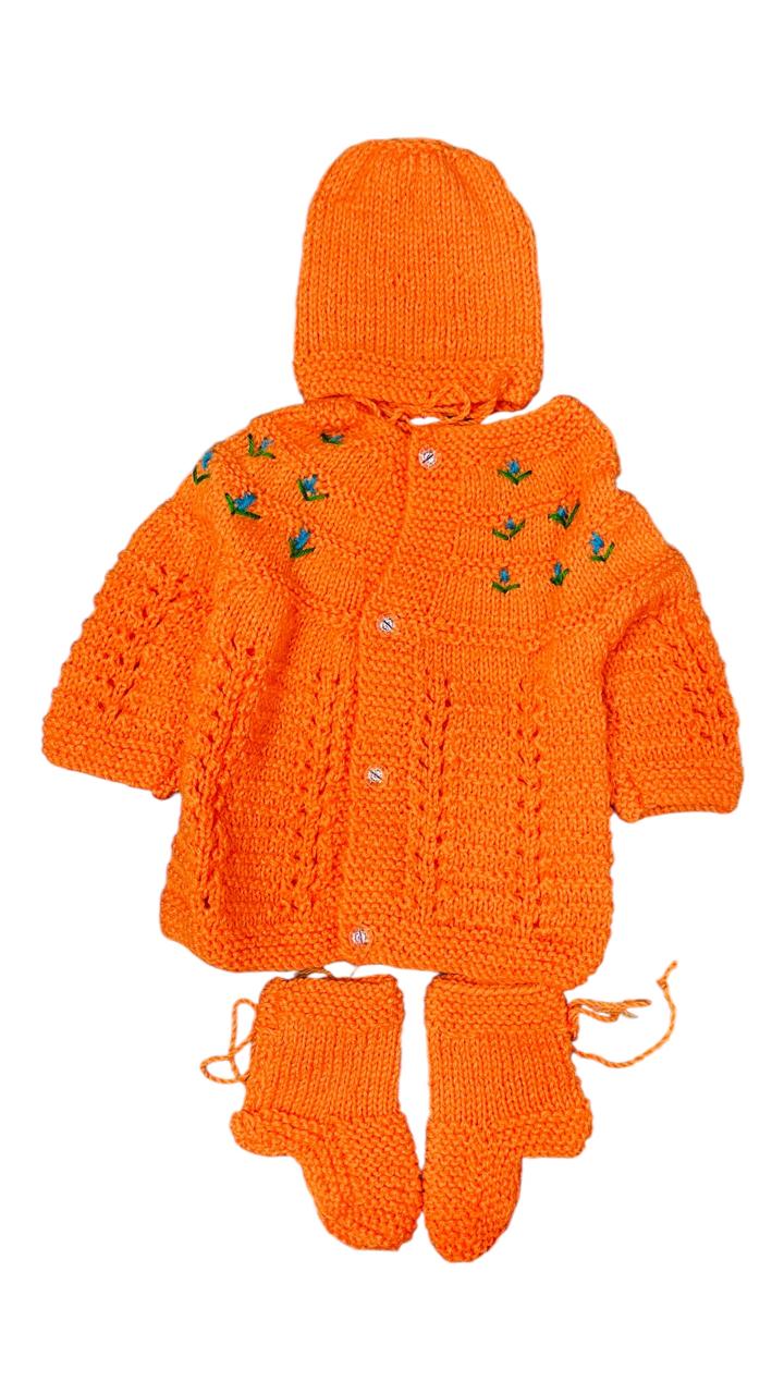 Woolen Hand Knitted Sweaters For Newborns (Set Of 3) - Offer Price