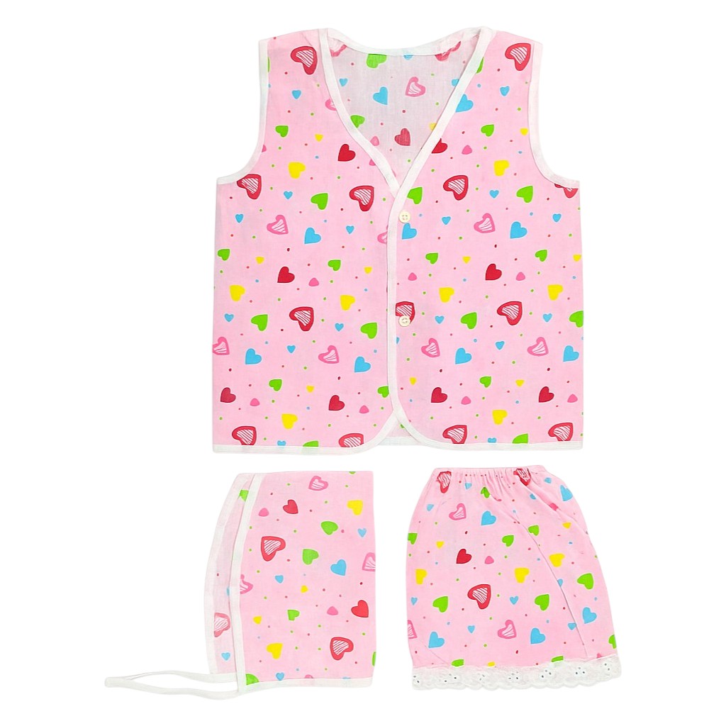 Baby Cotton Vest & Langot Set | Newborn Baby Clothes with Cute Prints