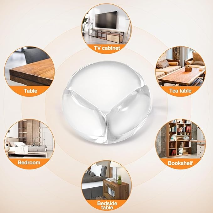 Round Clear Corner Protectors – Safety Edge Guards (Pack of 12)