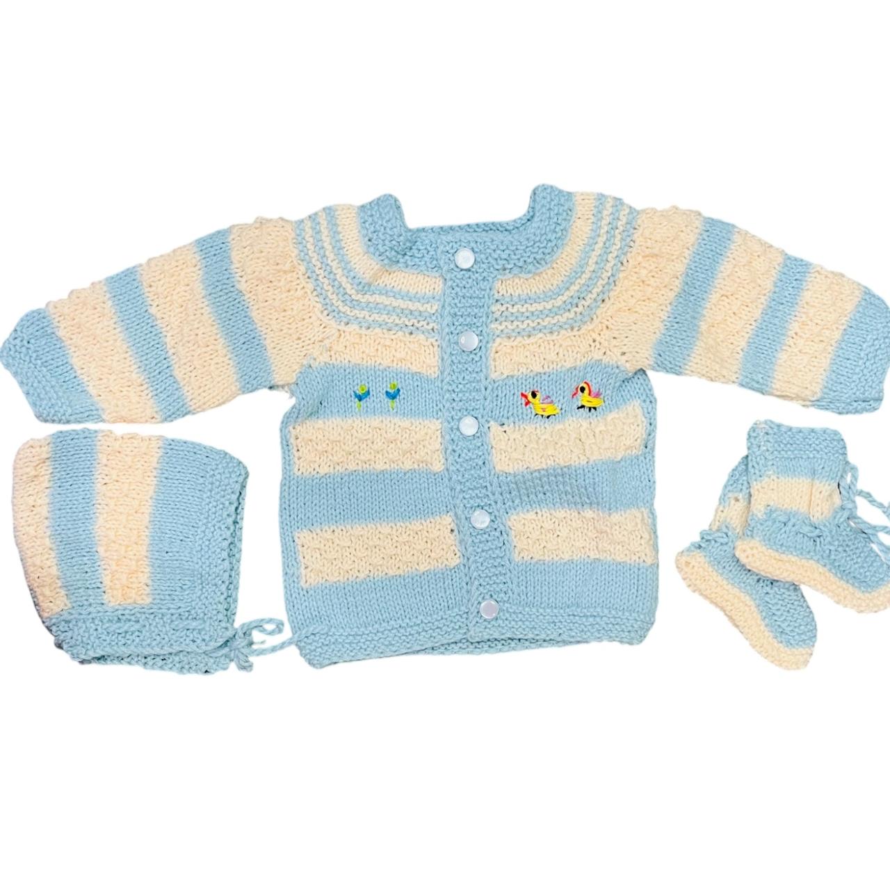 Woolen Hand Knitted Sweaters For Newborns (Set Of 3) - Offer Price