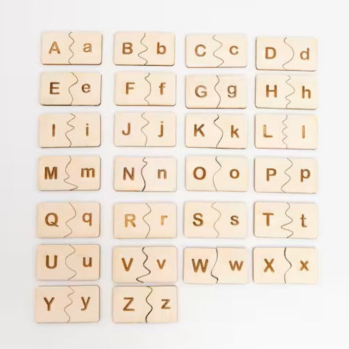 Wooden Alphabet Puzzle – Uppercase & Lowercase Montessori Toy