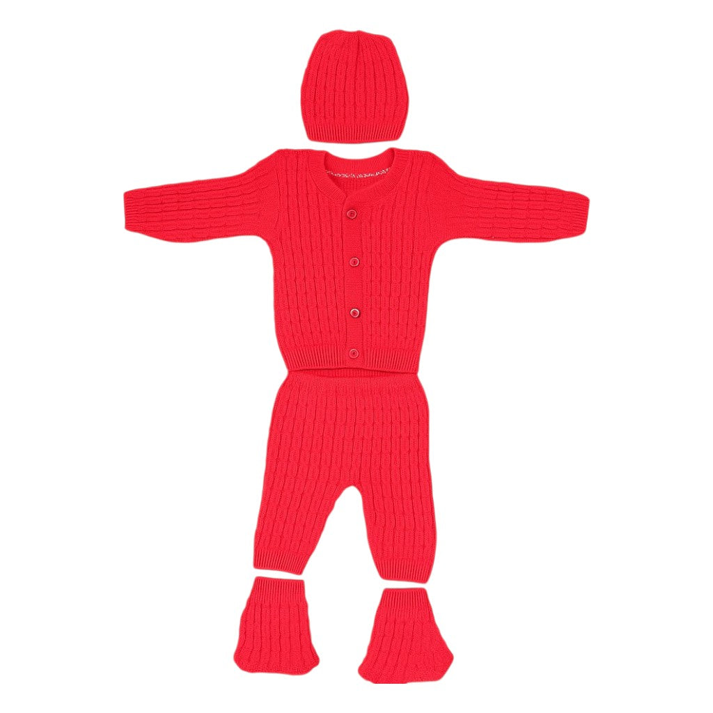 Baby Woolen Winter Set (4-Piece) – Sweater, Pants, Gloves & Cap