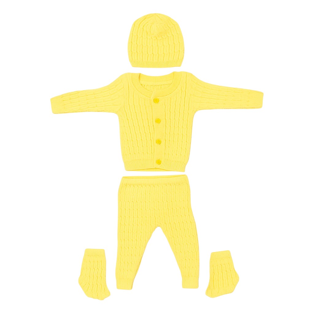 Baby Woolen Winter Set (4-Piece) – Sweater, Pants, Gloves & Cap