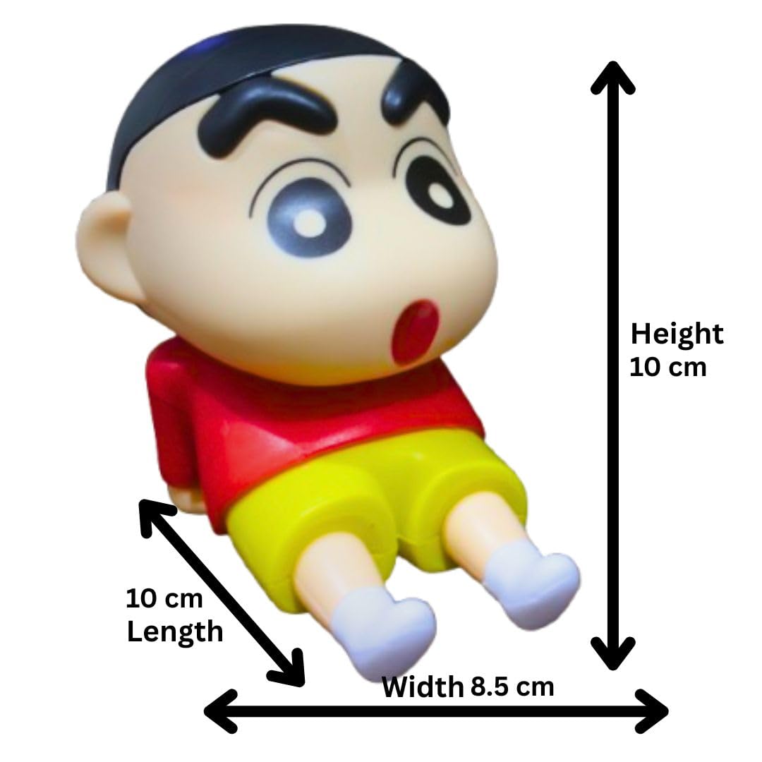 Shinchan Collectible Toy & Mobile Holder | Cute Cartoon Character Desk & Car Decor