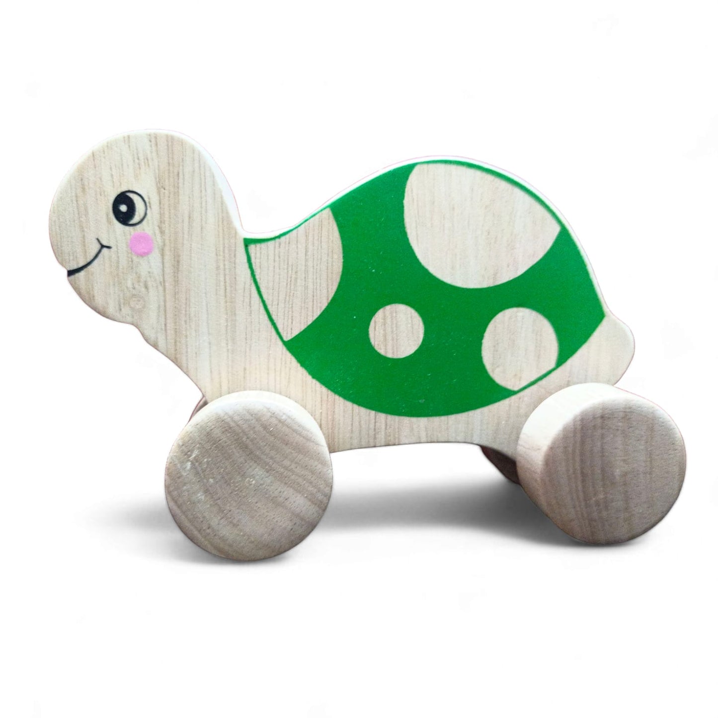 Eco-Friendly Wooden Turtle Push Toy | Montessori Push & Pull Vehicle for Kids