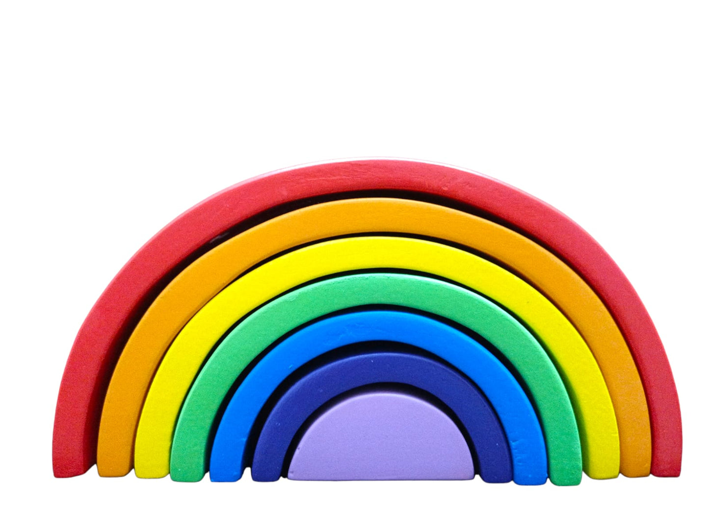 Wooden Rainbow Stacker Toy – Montessori Color Learning & Creative Building