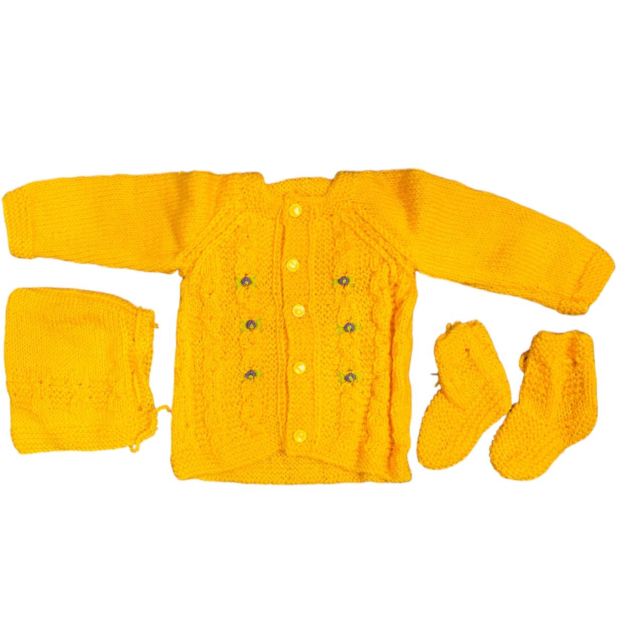 Woolen Hand Knitted Sweaters For Newborns (Set Of 3) - Offer Price