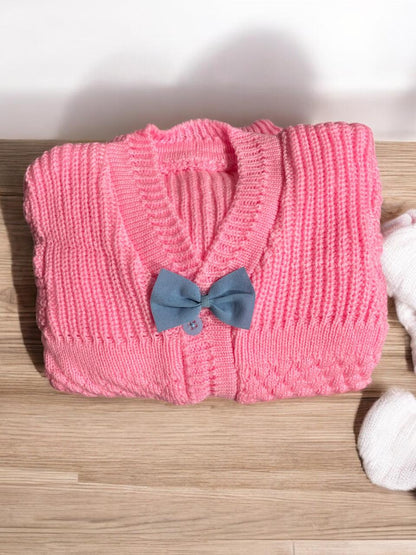 Woolen Sweater Pink For Kids, Colourful And Rich In Look