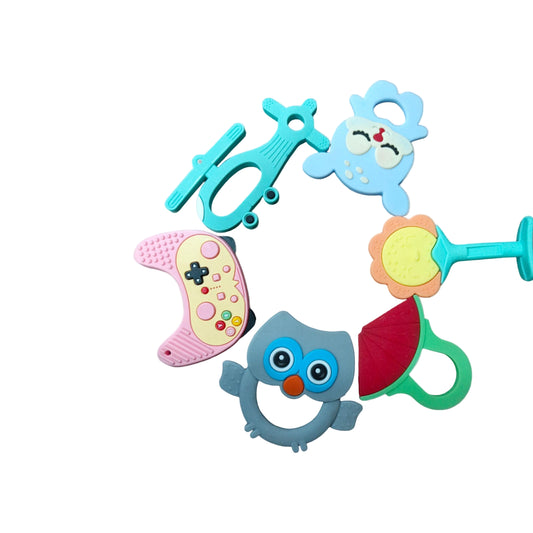 Silicone Teethers 6 Ultimate Premium For Happy, Soothing Relief