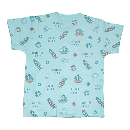 Premium Cotton Baby Half Sleeve Front-Open Button T-Shirts – Pack of 3 | Soft & Breathable Newborn Clothing